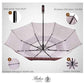 Folding Umbrella Real Wood Handle Maple Leaves Red Plum
