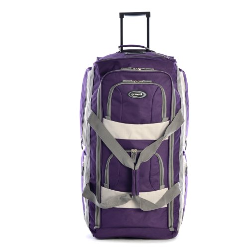 29 inch Jumbo Size 8 Pockets Wheeled Rolling Duffel Bag Water Resistant Luggage Lightweight Travel Suitcase with Retractable Handle
