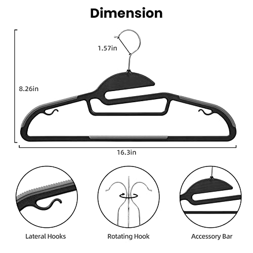 Heavy Duty Plastic Hangers 50 Pack with Non (50 Count)