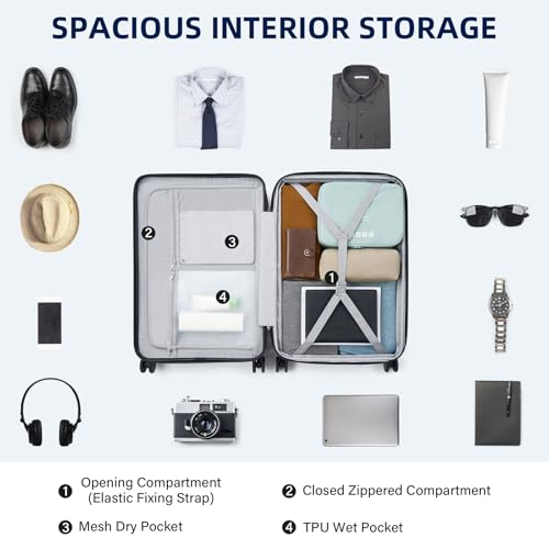 Hard Case 24 Inch Expandable Check in Luggage with Wheels