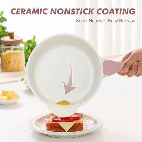 Ceramic Nonstick Saucepan with Lid 1.5 QT