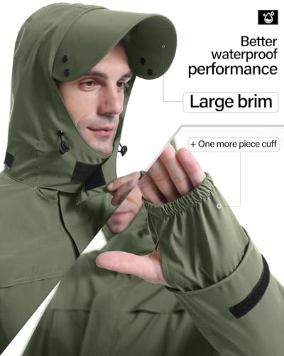 Rain Suit Waterproof Breathable Lightweight 2 (2 Count)