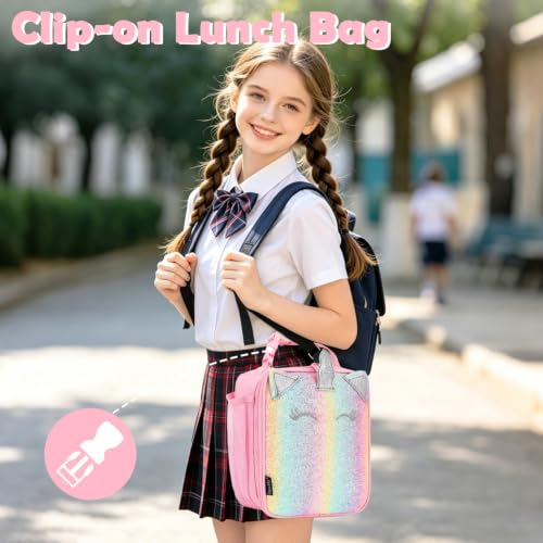 Kids Lunch box Insulated Soft Bag Mini Cooler Back to School Thermal Meal Tote Kit for Girls