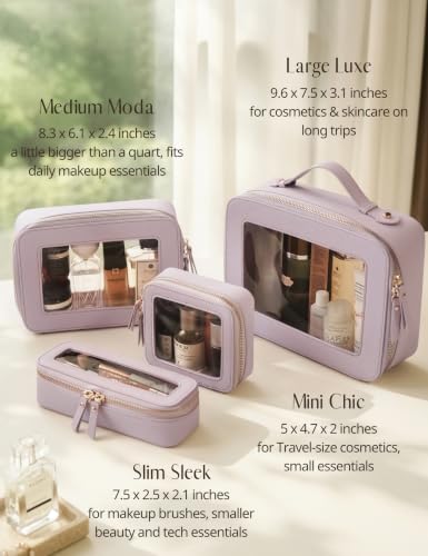 Clear Makeup Bag Travel Cosmetic Case Transparent Toiletry Bag with Zipper