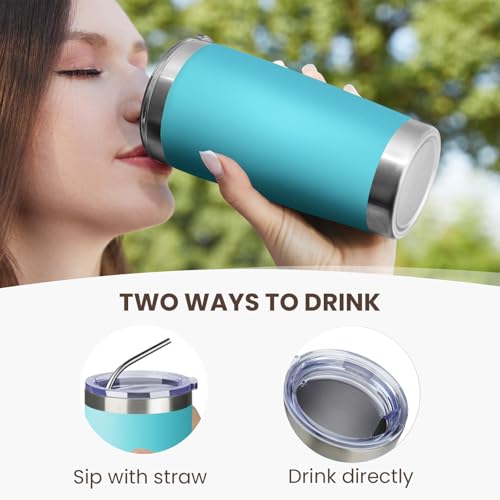 20oz Tumbler 8 Pack Double Wall Vacuum Insulated Travel Mug Bulk (8 Count)