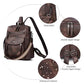 PU Leather Small Backpack Purse for Women Ladies Dark Brown