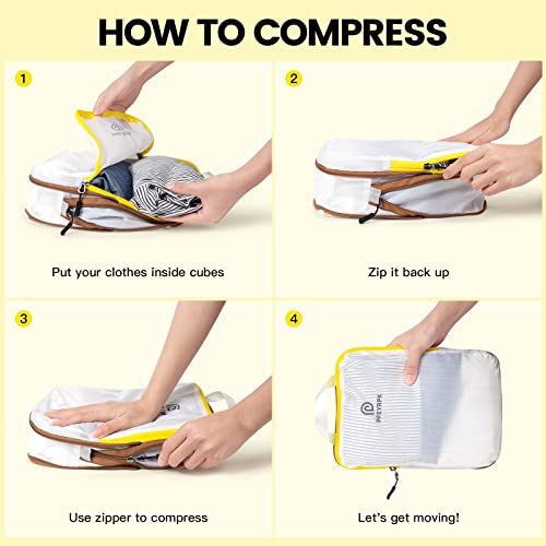 Lightweight Compression Packing Cubes for Suitcases (7 Count)