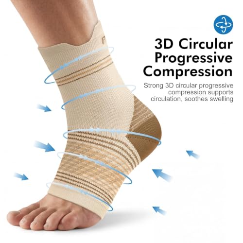 6 Pairs Compression Socks with Arch Support for Plantar Fasciitis (6 Count)