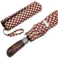 Folding Umbrella Real Wood Handle Kimono Burgundy