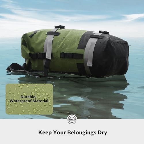 30/40/55L Waterproof Dry Backpack & Phone Case - Large Floating Dry Bag for Kayaking, Travel, Hiking, Fishing, Camping, Motorcycles & Beach, Heavy-Duty Roll Top Men/Women (Green)