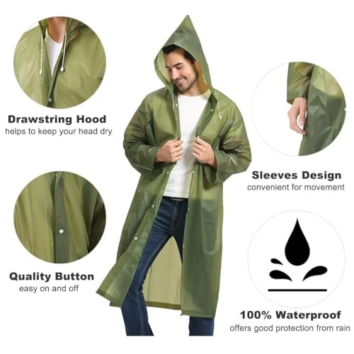 2 Pack Portable EVA Raincoats for Adults (2 Count)