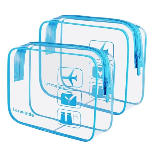 Clear Toiletry Bag TSA Approved Quart Size Travel Carry On (2 count)