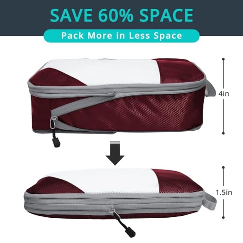 6 Set Compression Packing Cubes for Travel (6 Count)