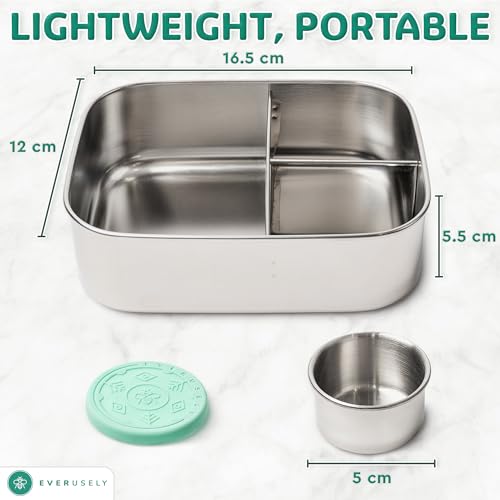 Stainless Steel Bento Box + Condiment Container