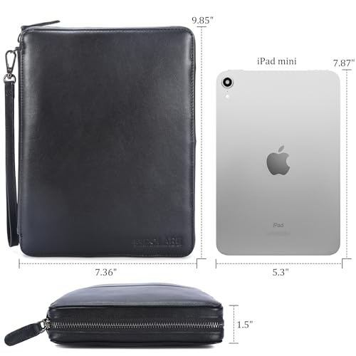 Polare Napa Leather Travel Cable Organizer Case Electronics Accessories Carry Bag with YKK Zippers Tech Storage Bag for Cables