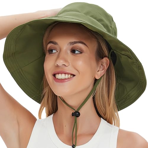 Sun Hats for Women UV Protection Wide Brim Hat with Ponytail Hole