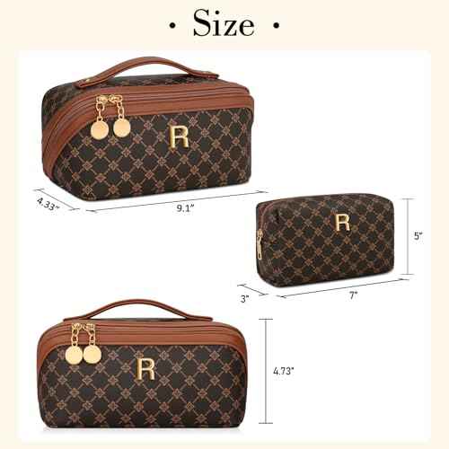 Initial Makeup Bag Personalized Gift for Women Teen Girls