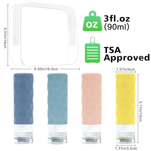 Travel Bottles for Toiletries (4 Count)