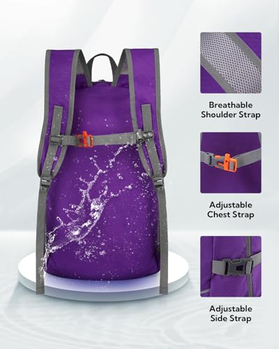 Large Lightweight Packable Hiking Backpack Foldable Travel Daypack
