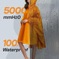 Adult Rain Poncho Waterproof Hooded Zipper Raincoat with Pockets