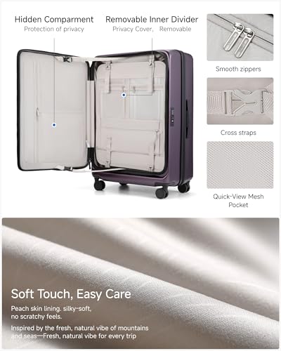 Checked Top Opening Expandable Suitcase