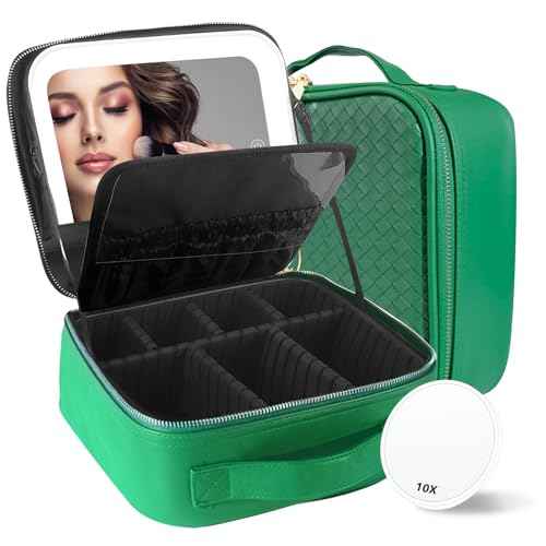 Travel Makeup Bag Cosmetic Bag Makeup Organizer Bag with Lighted Mirror