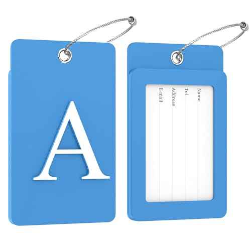 2 Pack Initial Luggage Tags for Suitcases Airplane Travel Essentials (2 Count)