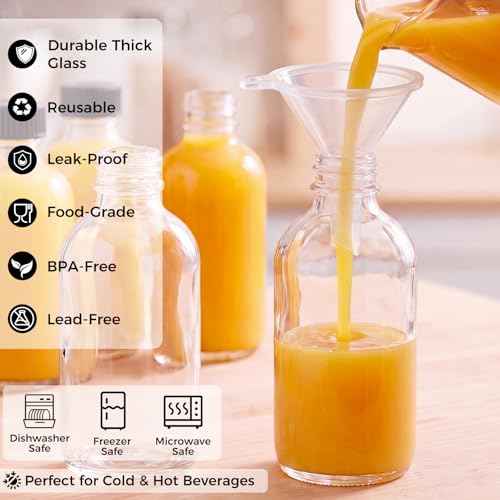 16 Pack 2 oz Small Clear Glass Bottles w (16 Count)