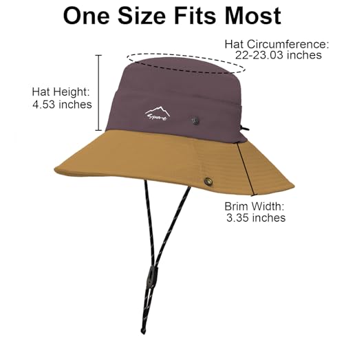 Sun Hats for Women Bucket Hat UV Protection Fishing Hat Wide Brim Safari Hats 2 in 1 Zip