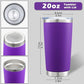20oz Tumbler with Lid Stainless Steel Tumblers Insulated Mug Purple 6P (6 Count)