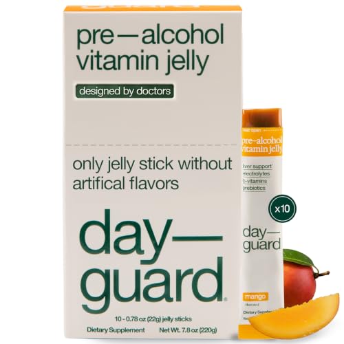 Day–Guard — Feel Better After Drinking, Wake Up Refreshed, Science-Backed, Doctor-Formulated Pre Drinking Jelly Gummies for Regret Prevention, Made in Korea, 10-Pack of 22g Sticks (Mango) (10 Count)