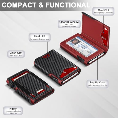 Wallet for Men Wallet with Slim Pop Up Card Holder 9 (13 Count)