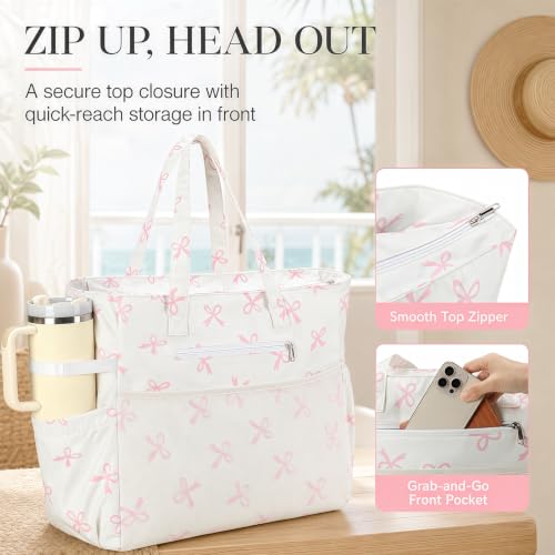 Waterproof Beach Tote Pool Bags for Women Ladies Extra Large Carry On Bag With Wet Compartment for Weekender Travel