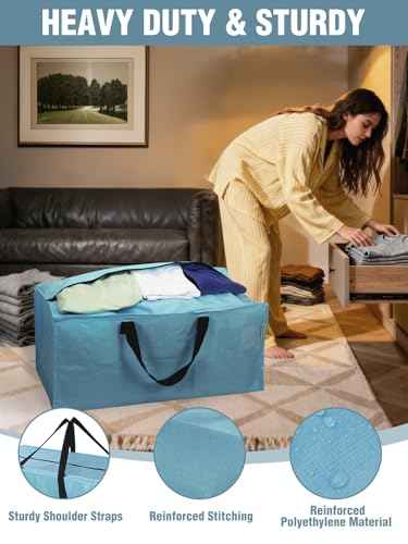 10 Pack Extra Large Moving Bags with Backpack Straps & Handles (10 Count)