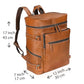 Leather Tan Backpack For Men Genuine Laptop Rucksack For Men Women Genuine Leather Vintage Large Capacity Business Retro Travel Camping Daypack