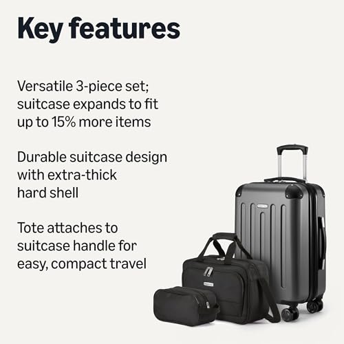 3 Piece Luggage Set with Spinner Wheels (3 Count)