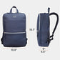 Leather Laptop Backpack for Men with Trolley Strap 16L Blue