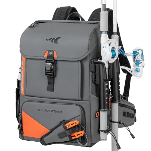 All Weather Waterproof Fishing Backpack With 2 Rod Holder