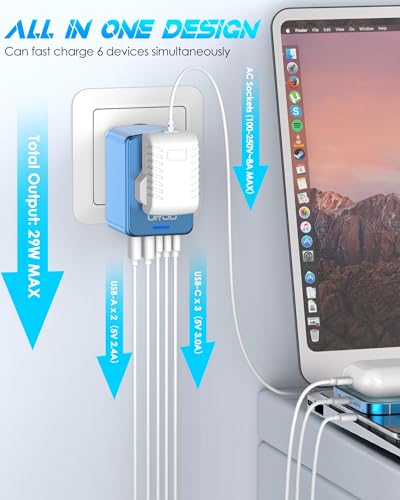 Universal Travel Adapter with 5 USB C