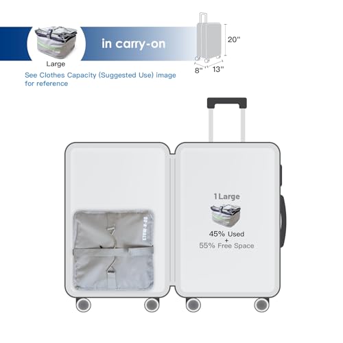 Stow-N-Go Portable Hanging Travel Shelves, Packing Organizer for Luggage. Carry on Closet with Hanger for Clothes. Expandable Packing Cube. Travel Essentials, Light Gray - L