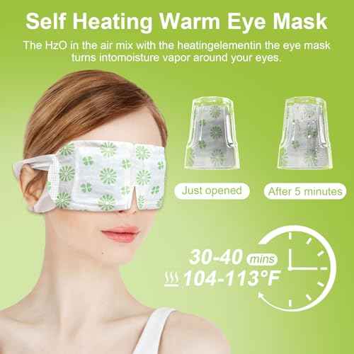 30 Packs Steam Eye Masks wormwood Heated Eye Mask Self Heating for Eyes (30 Count)