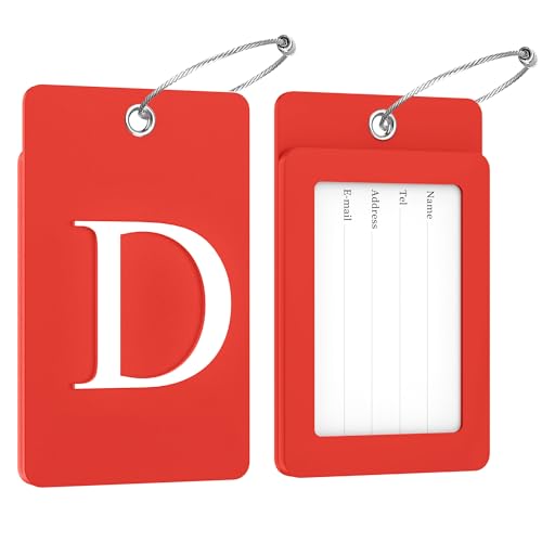 2 Pack Initial Luggage Tags for Suitcases Airplane Travel Essentials (2 Count)