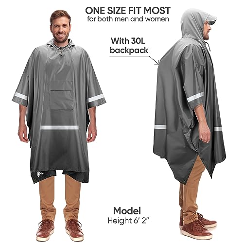 Hooded Rain Poncho for Adults
