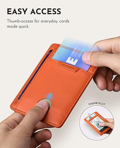 Slim Wallet for Men Women Minimalist Small Leather Front Pocket Wallets with RFID Blocking and Gifts Box