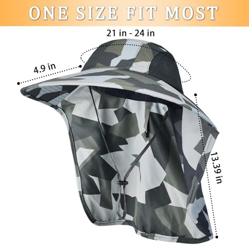 Sun Hat for Men Women with Neck Flap