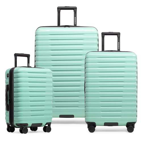 Boren Expandable Hardside Rugged Travel Luggage with 8 Spinner Wheels (3 Piece)