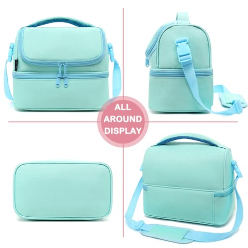 Double Decker Cooler Insulated Lunch Bag Large Tote for Boys