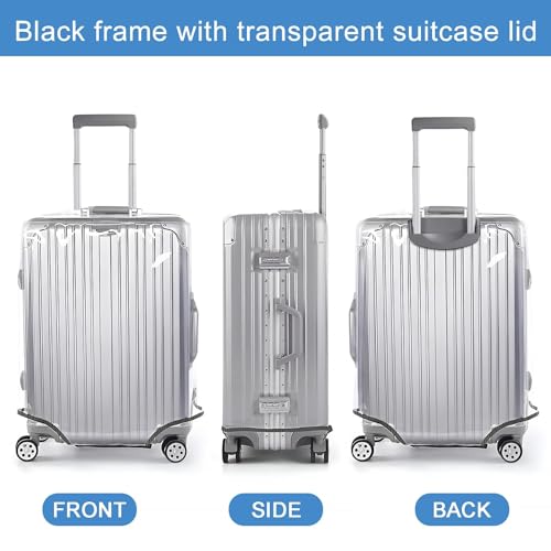 3 Piece Clear Luggage Cover Set Fits 20 24 28 Inch Suitcase Protector (3 Count)