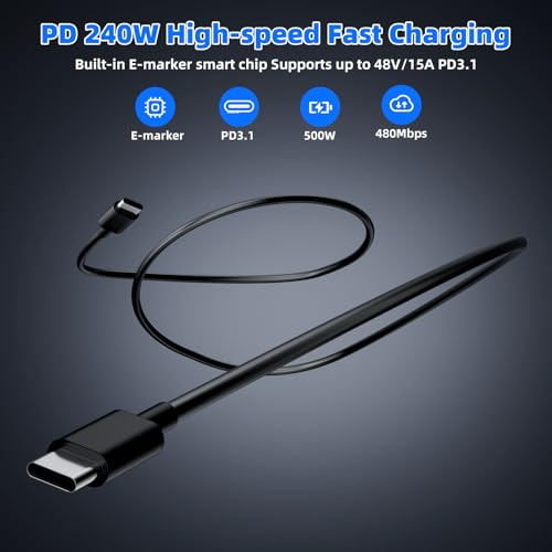 500W Fast Charging 8 Port USB C Charger Block with Nylon Fast Charging Cable