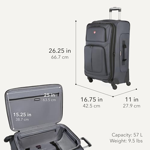 Sion Softside Expandable Spinner Luggage Durable Lightweight Travel Suitcase